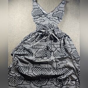 BEL KAZAN Anthropologie Black & White Sleeveless MAXI Dress S